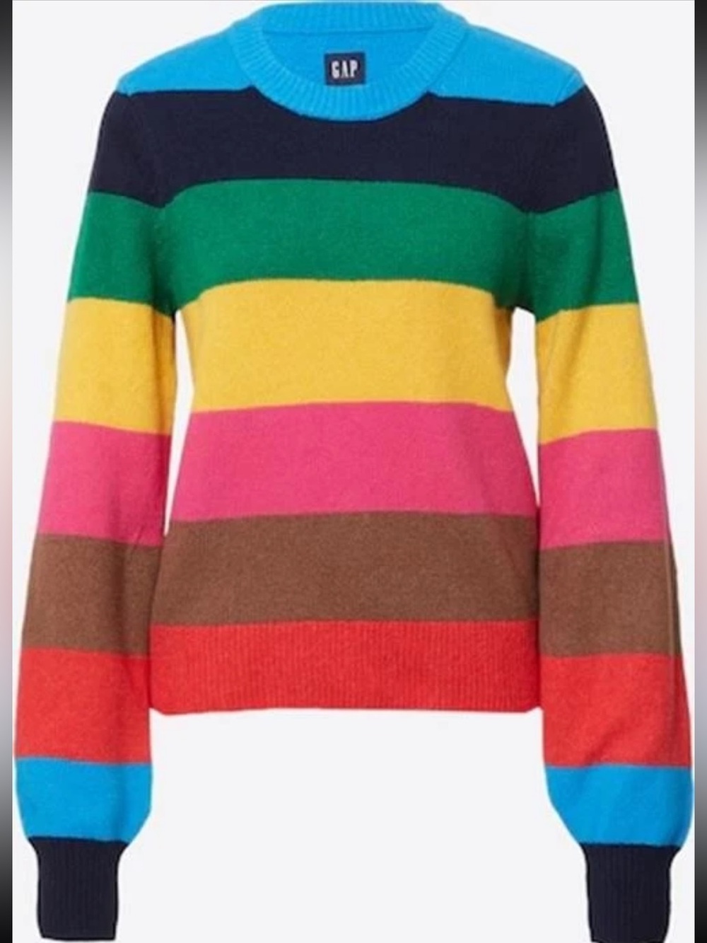 GAP Multicolour Happy Stripe CashSoft Rainbow Crewneck Sweater